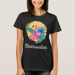 Camiseta Clearwater Florida Beach Tropical Flamingo