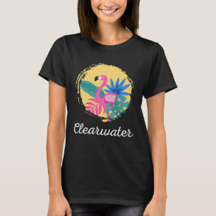 Camiseta Clearwater Florida Beach Tropical Flamingo