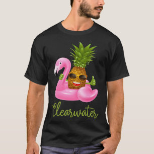 Camiseta Clearwater Florida Beach Tropical Flamingo Pineap
