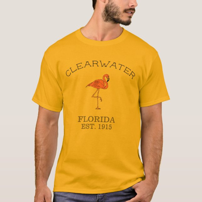 Camiseta Clearwater Florida, Flamingo (Anverso)