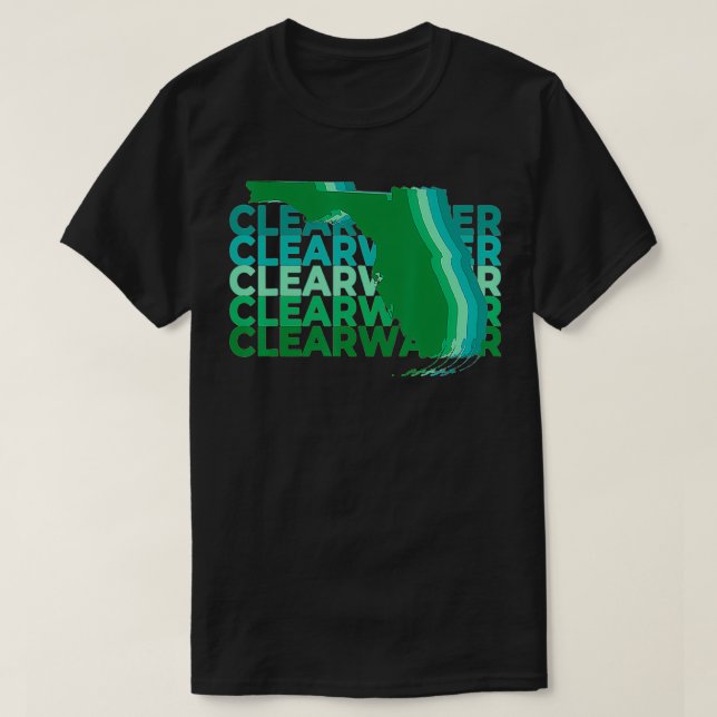 Camiseta Clearwater Florida Green Repeat FL City  (Diseño del anverso)