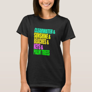 Camiseta Clearwater Florida Playas Palm Trees Sunshine Vac