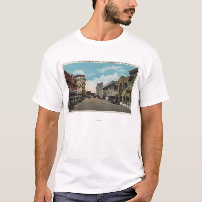 Camiseta Clearwater, Florida - South View of Ft. Harrison (Anverso)