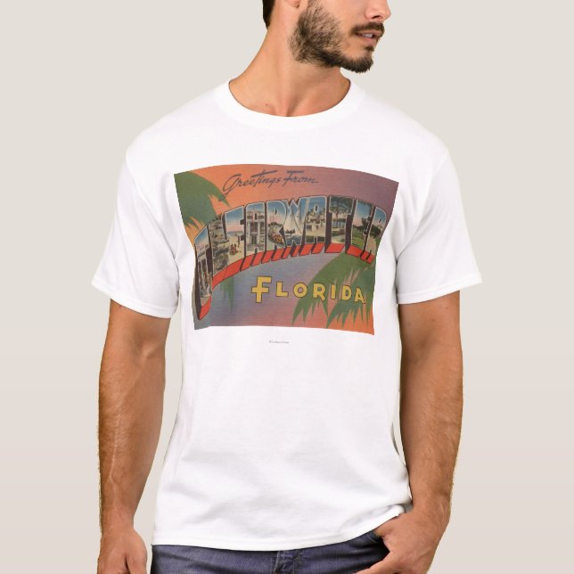 Camiseta Clearwater, la Florida - escenas grandes de la (Anverso)