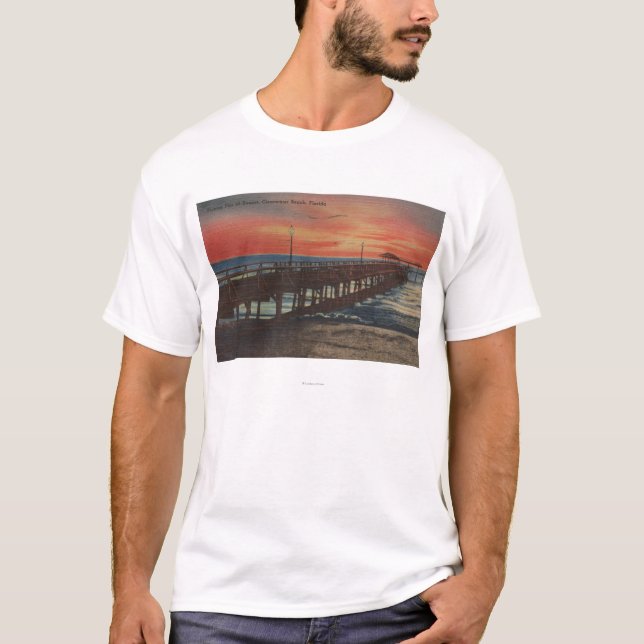 Camiseta Clearwater, la Florida - opinión de la puesta del (Anverso)
