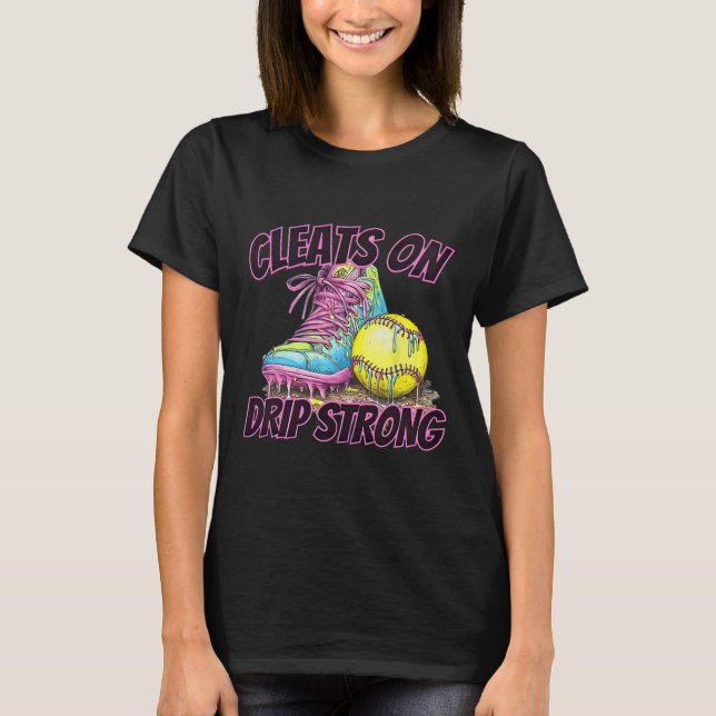Camiseta Cleats On Drip Strong Softll Drip Softll Mom Retro (Anverso)