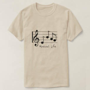 Camiseta Clef agudo musical de las notas musicales del lema