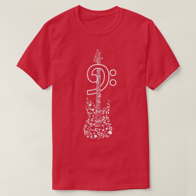 Camiseta Clef Bass Guitar Retro Battend (Diseño del anverso)