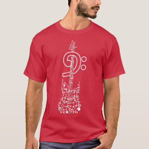 Camiseta Clef Bass Guitar Retro Battend