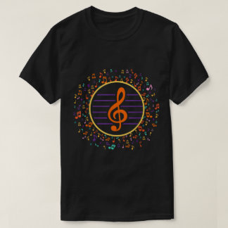 Camiseta Clef de sol colorido | Arte de nota musical vibran