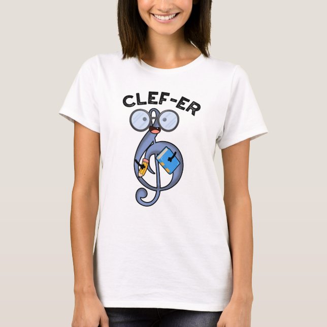 Camiseta Clef-er Funny Music Pun (Anverso)