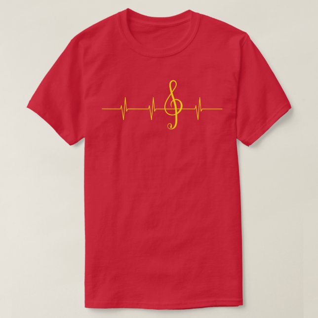Camiseta Clef, músico de Music Heartbeat Pulse (Diseño del anverso)