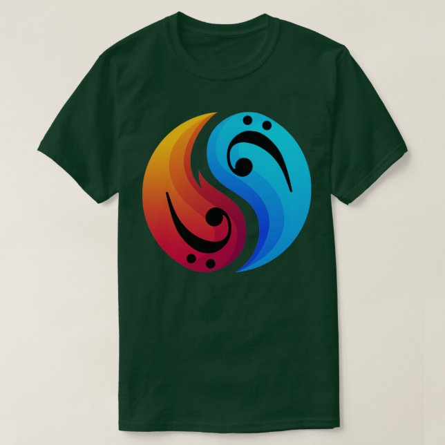 Camiseta Clef Yin And Yang Bass Guitar (Diseño del anverso)