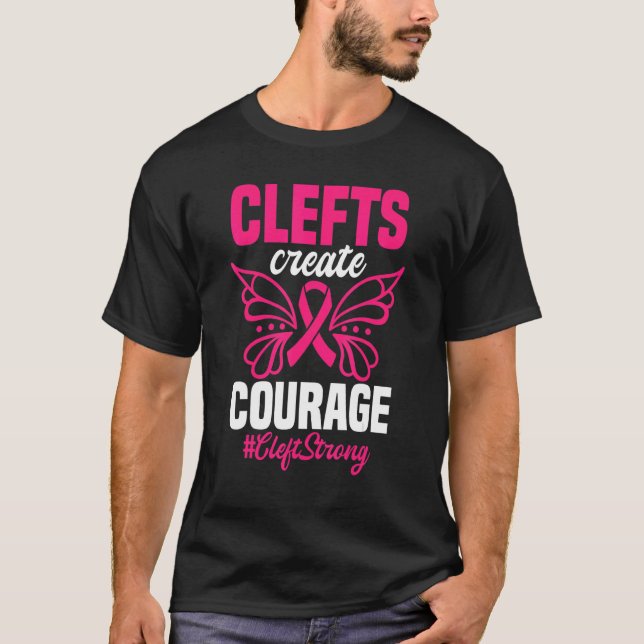 Camiseta Cleft Lip Palate Butterfly Pink Awarbon (Anverso)