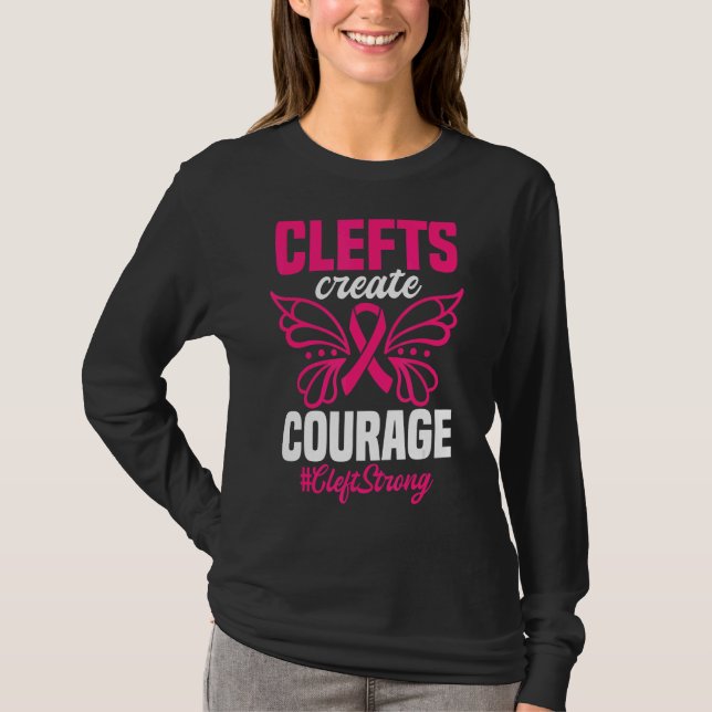 Camiseta Cleft Lip Palate Butterfly Pink Awarbon (Anverso)