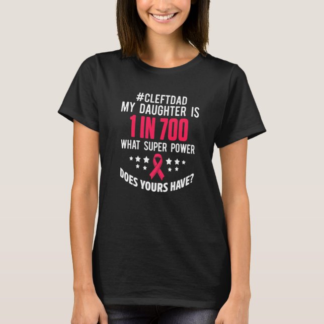 Camiseta Cleft Palate Lip Dad Hija Fuerte Conciencia (Anverso)