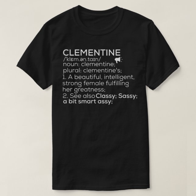 Camiseta Clementine Definition Clementine F (Diseño del anverso)