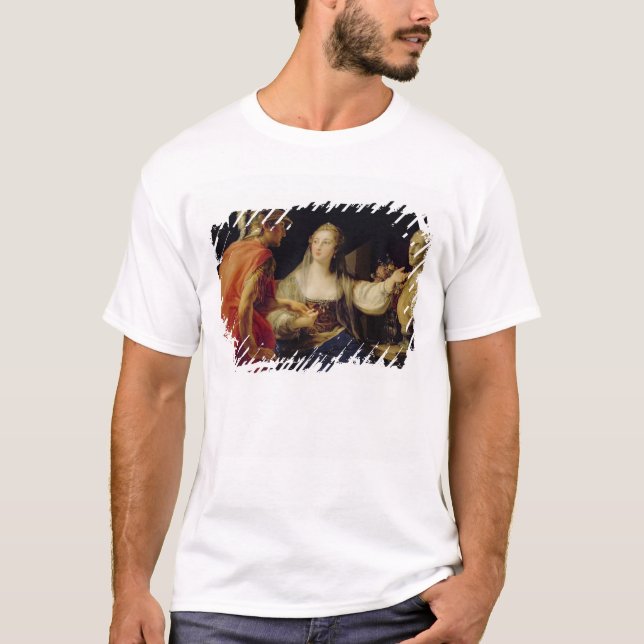 Camiseta Cleopatra que muestra a Octavius el busto de Julio (Anverso)