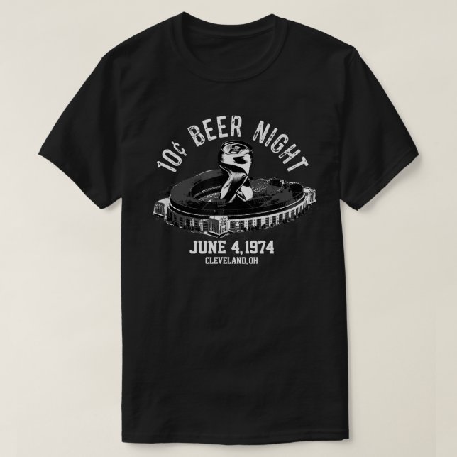 Camiseta Cleveland Nocturno De Cerveza De Diez Centavos CLE (Diseño del anverso)