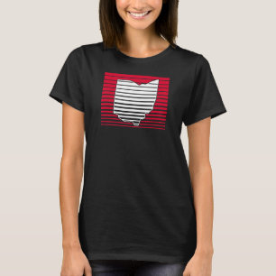 Camiseta Cleveland Ohio Banda de gradiente Retro Rojo y Bla