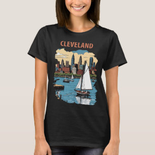 Camiseta Cleveland Ohio horizonte Sailboat Viajes