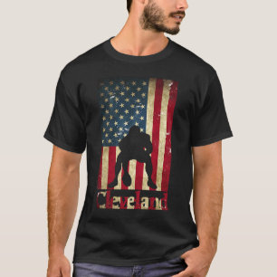 Camiseta Cleveland Ohio Lettering Lineman, bandera de Estad