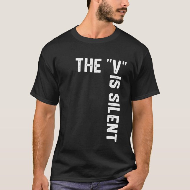 Camiseta Clever Humor Sarcástico de Gramática que Dice la V (Anverso)