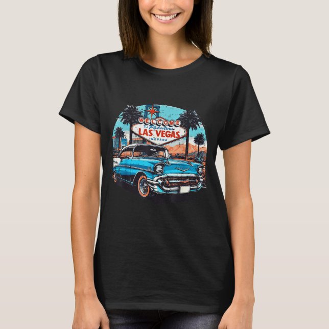 Camiseta Clic Car Welcome Las Vegas Vacation Summer Men Wom (Anverso)