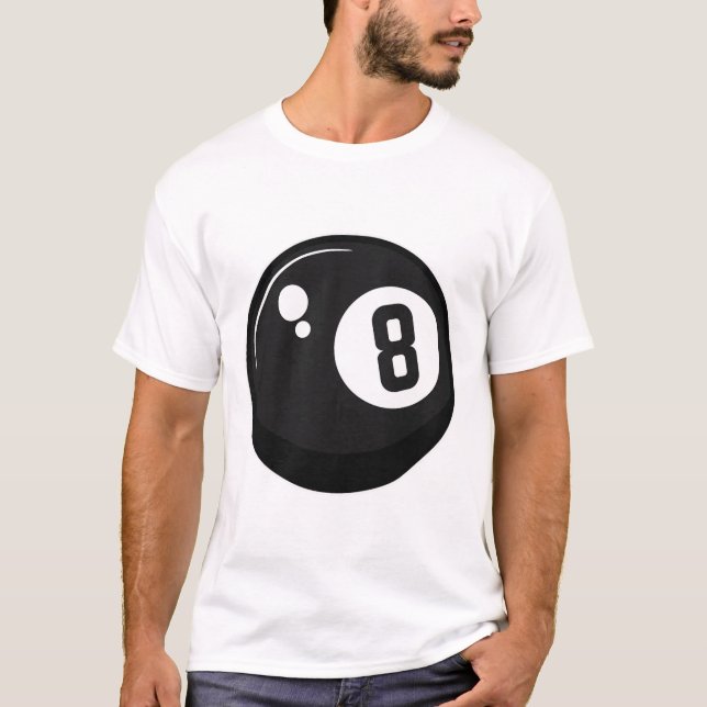 Camiseta Clic Magic 8 Eight Ll Billiards Pool Player Adulto (Anverso)