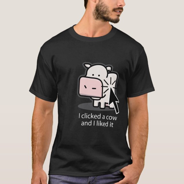 Camiseta Clicker de la vaca (oscuro) (Anverso)