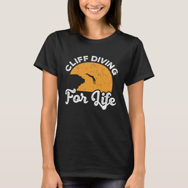 Camiseta Cliff Diving For Life Cliff Diver Watersports Tomb (Anverso)