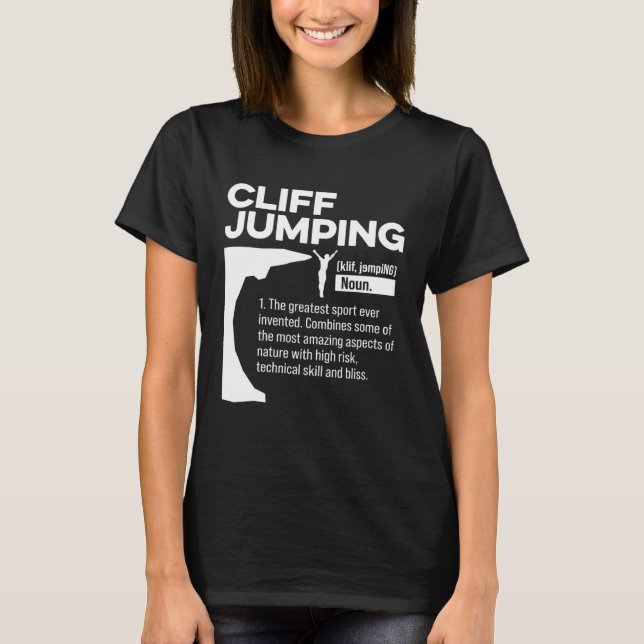 Camiseta Cliff Jumping Noun Definition Tombstoning Cliff Di (Anverso)