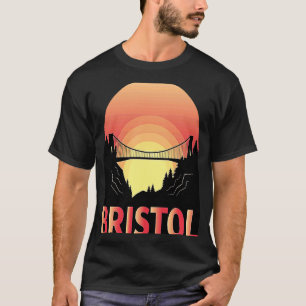 Camiseta Clifton Bridge Bristol UK Skyline Silhouette Outli