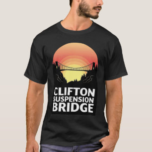 Camiseta Clifton Bridge Bristol UK Skyline Silhouette Outli
