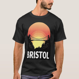 Camiseta Clifton Bridge Bristol UK Skyline Silhouette Outli
