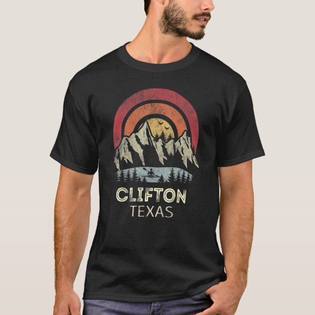 Camiseta Clifton Texas Mountain Sunset Sunrise Kayaking (Anverso)