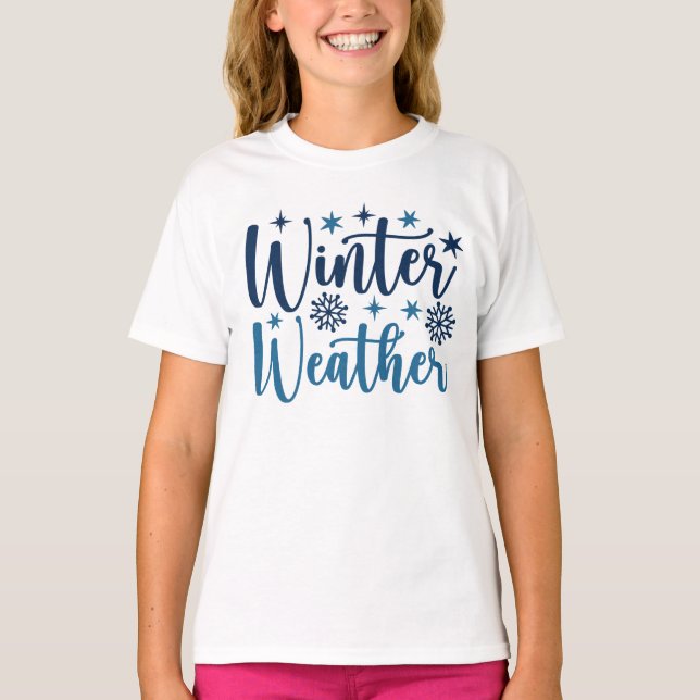 Camiseta Clima de invierno - Tipografía de vacaciones nevad (Anverso)
