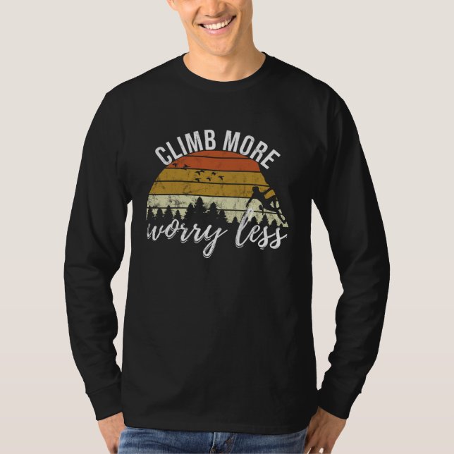 Camiseta Climb More Worry Less Retro Climbing (Anverso)