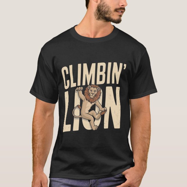 Camiseta Climbin Lion - Funny Climber  (Anverso)