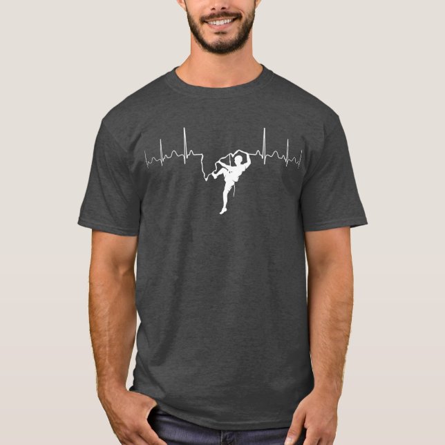 Camiseta Climbing Heartbeat Rock Mountain Bouldering Gift (Anverso)