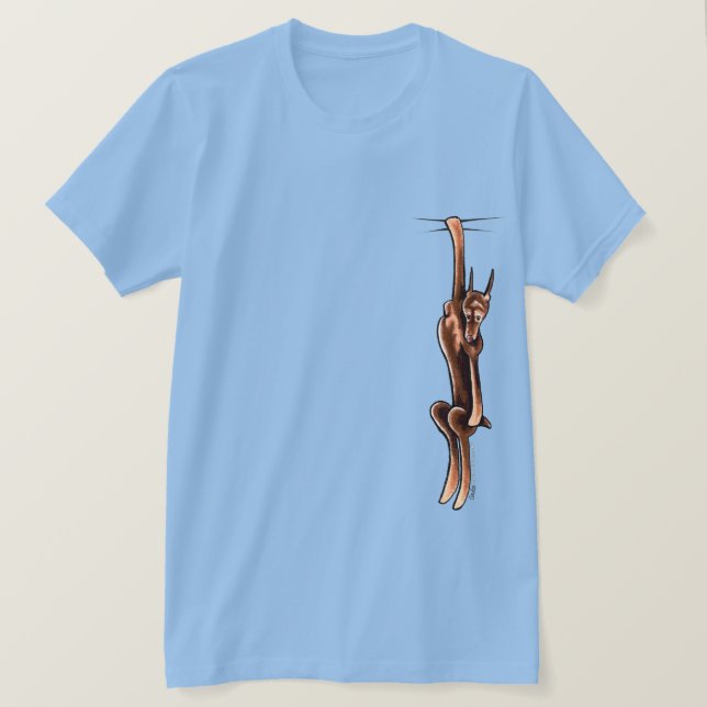 Camiseta Clingy Red Rust Doberman Pinscher (Anverso del diseño)