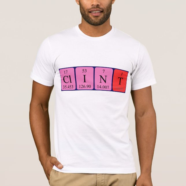 Camiseta Clínica de nombre de tabla periódica (Anverso)