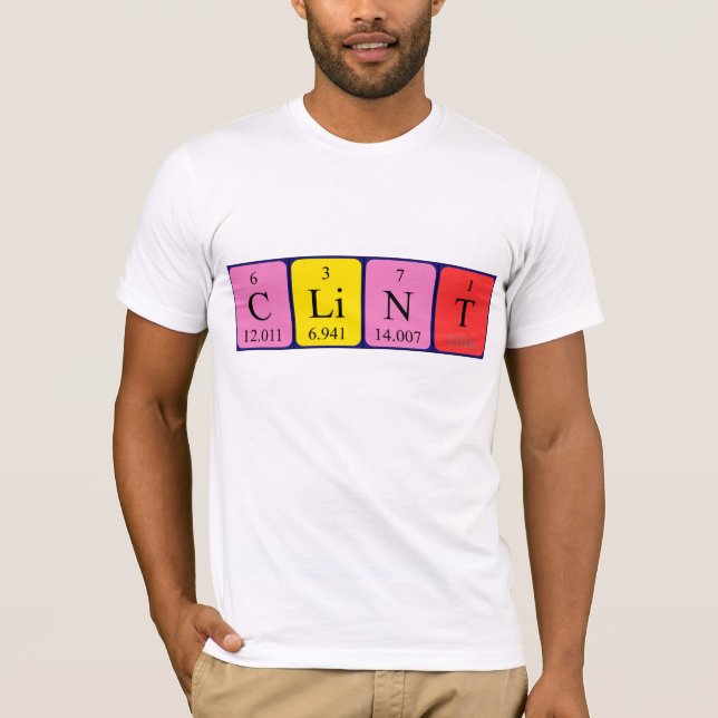 Camiseta Clínica de nombre de tabla periódica (Anverso)