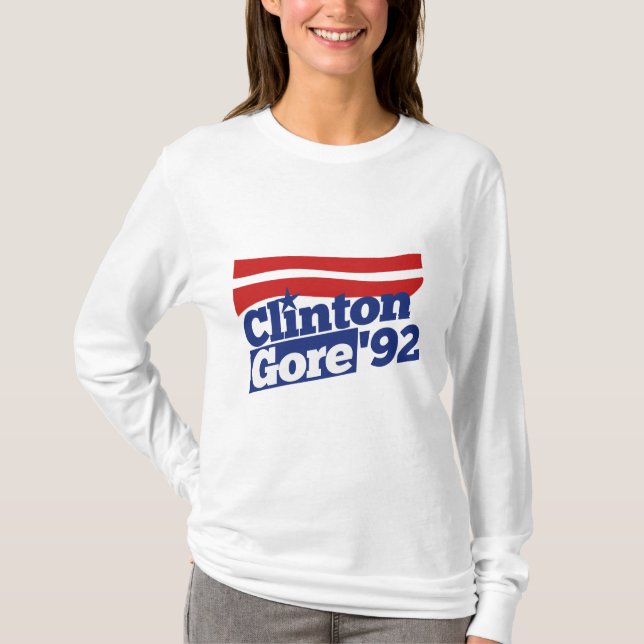 Camiseta Clinton Gore 92 política retro (Anverso)