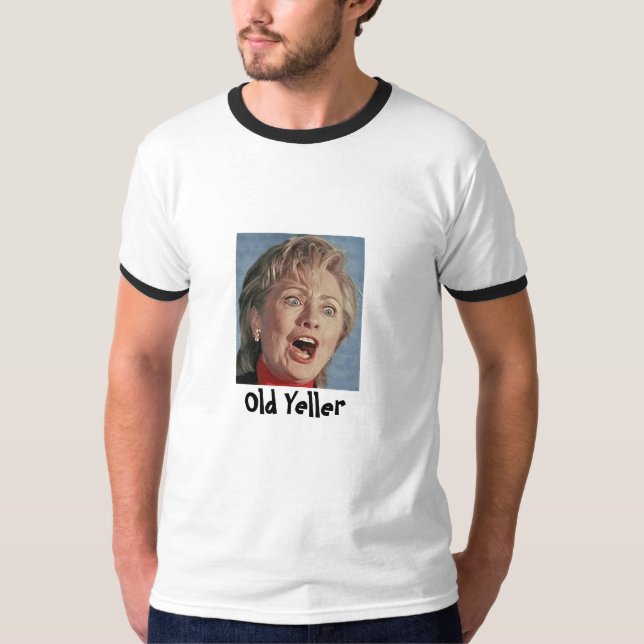 Camiseta Clinton que grita, Yeller viejo (Anverso)