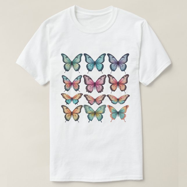 Camiseta Clip Art de Mariposas (Diseño del anverso)