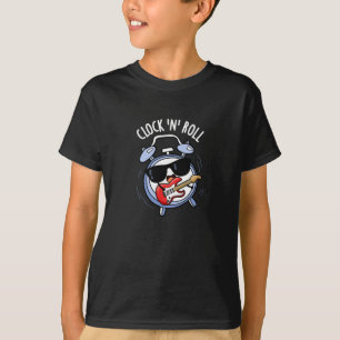 Camiseta Clock Y Rolling Funny Rock Puns Dark BG
