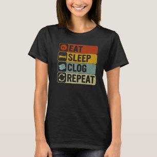 Camiseta Clog de sueño de comer Retro 60s Cierre de los 70s