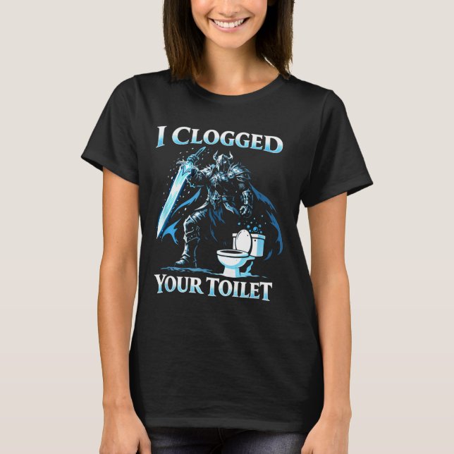 Camiseta Clogged toilet funny alpha wolf meme stupid (Anverso)