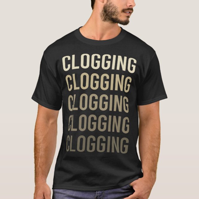 Camiseta Clogger de cierre de texto marrón (Anverso)